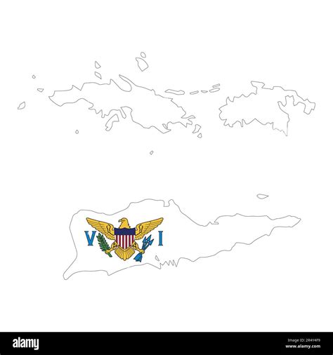 U.S. Virgin Islands United States territory vector illustration flag and map logo design concept ...