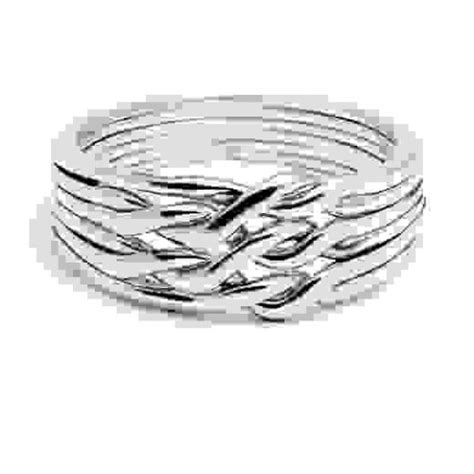 6 Band Light Chain Puzzle Ring Sterling Silver Memory Puzzle Ring