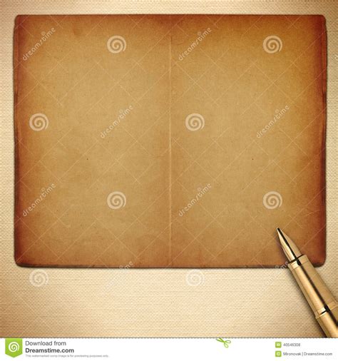 Old Empty Pages Book with Pen Stock Photo - Image of texture, background: 40546308