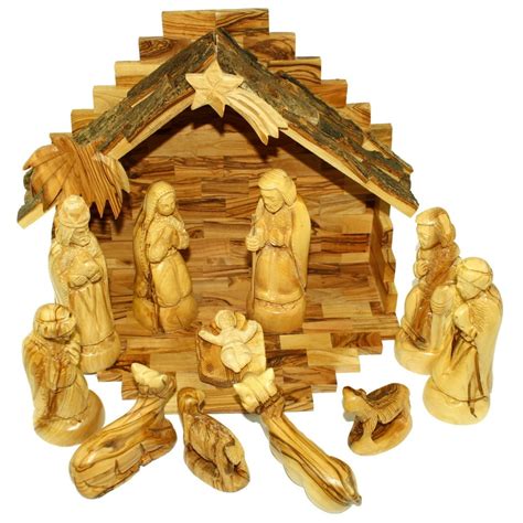 Holy Land Market Olive Wood Nativity Set - Traditional Carving ...