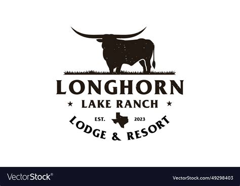 Vintage texas longhorn bull logo design Royalty Free Vector