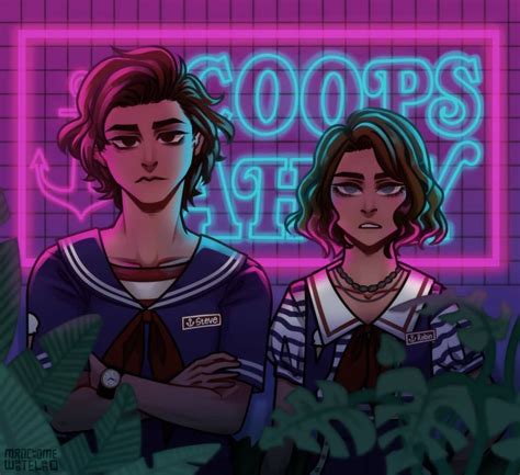 Stranger Things Steve and Robin by nataprill, monochromewasteland ...