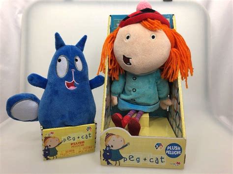 Peg + Cat plush NEW set blue cat girl doll Peg 12" cat 9" | #1924494645