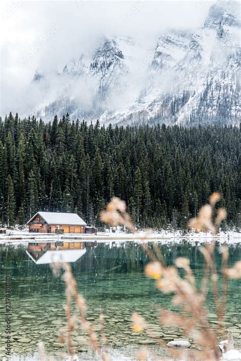 Cabin at Lake Louise, Banff National Park Stock Photo | Adobe Stock