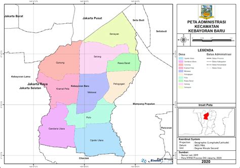 Peta Administrasi Kecamatn Kebayoran Baru, KotaJakarta Selatan ~ NeededThing