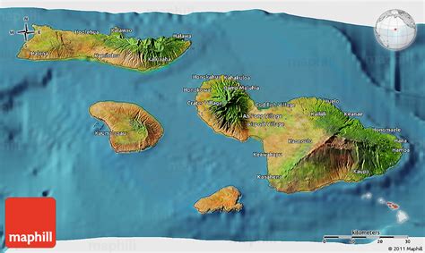 Satellite 3D Map of Maui County