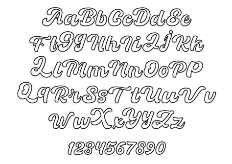 Retro Outline Script Handwritten Cursive Font Alphabet Letters - Etsy