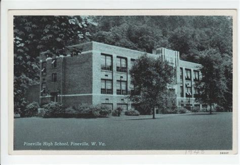 Pineville High School West Virginia Wyoming County WV Old Postcard ...