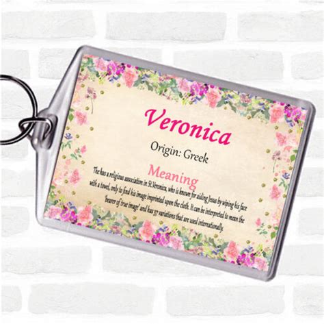 Veronica Name Meaning Bag Tag Keychain Keyring Floral | eBay