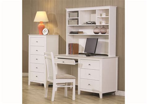 Selena White Desk & Hutch Best Buy Furniture and Mattress