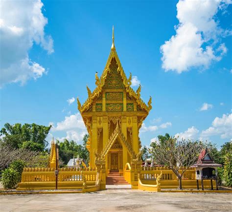 Golden temple in thailand and blue sky background 17024421 Stock Photo ...