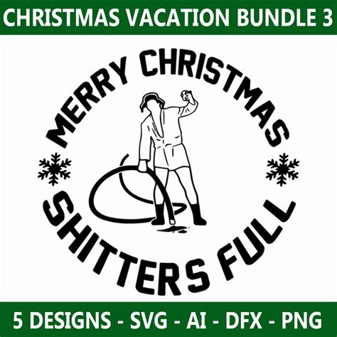 Christmas Vacation SVG Design Bundle 3. Includes 5 Unique Designs. PNG ...