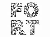 Fort Word Coloring Page Graphic By DigitalPapersShop · Creative Fabrica sketch template