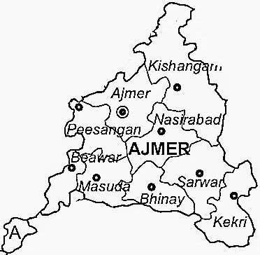 Ajmer District Map - View Ajmer District Road Map of Ajmer District