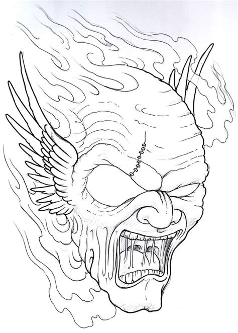 Demon Face Drawing at GetDrawings | Free download