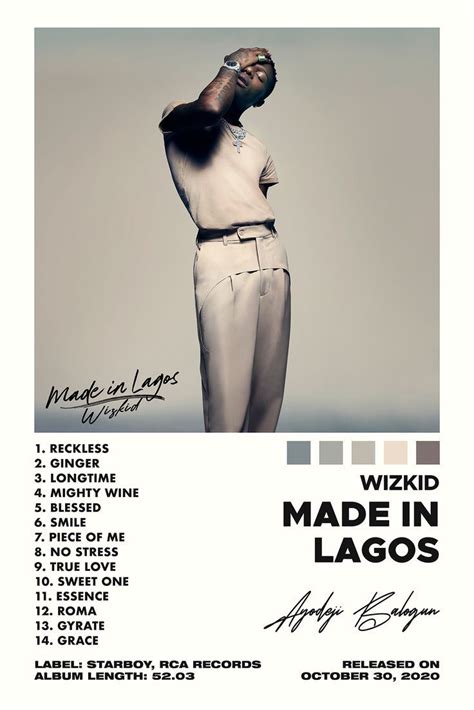 Wizkid Poster Made in Lagos Poster Wizkid Album Cover - Etsy | Cool ...