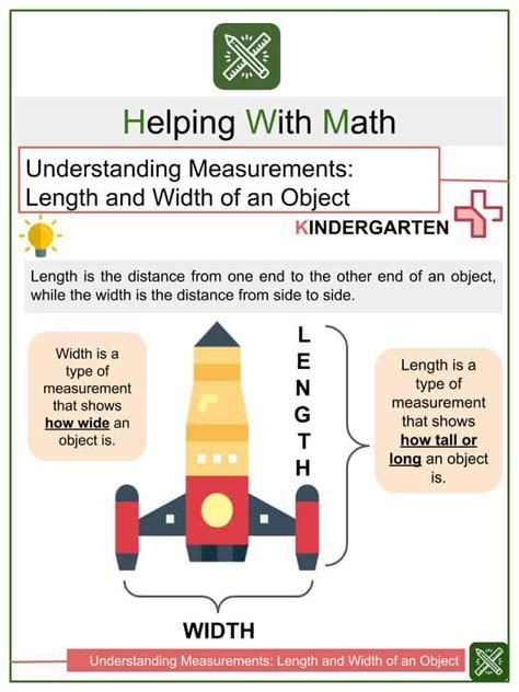 Measurements Length and Width of an Object Math Worksheets