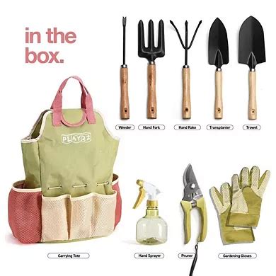 Complete Garden Tool Kit Comes With Bag & Gloves,Garden Tool Set with Spray-Bottle