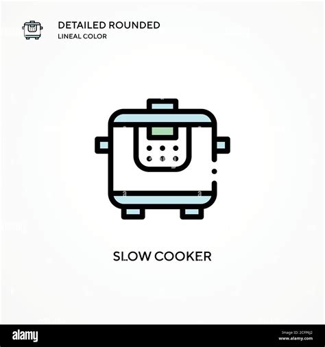 Slow cooker vector icon. Modern vector illustration concepts. Easy to edit and customize Stock ...