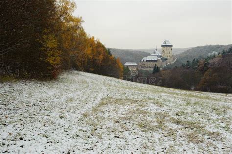 Winter Castle Karlstejn stock photo. Image of karlstejn - 108263202