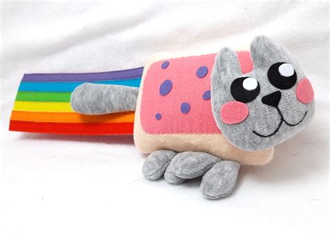 Plush stuffed nyan cat small fleece nyancat plush pillow | Etsy