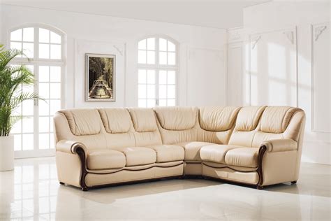 ESF 102 Top Grain Italian Leather Sectional W-Bed