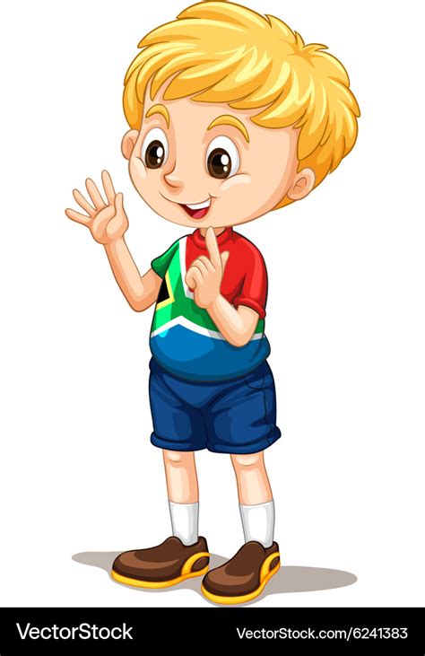 South african boy counting with fingers Royalty Free Vector