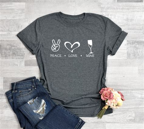 Peace Love Wine Shirts Wine Shirts Wine T Shirt Wine Lover - Etsy