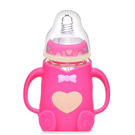 Baby Glass Bottle, best baby bottles,Cute Bear Shaped Wide Neck ...