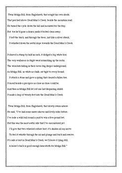 Mulga Bill's Bicycle Poem Activities by Lesson Fairy | TPT