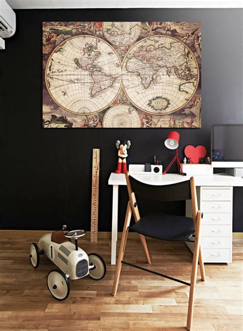 Old Sepia World Map Canvas, Large Art painting, Map Poster, Wall art ...