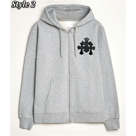 Fleece Zip-Up/Pullover Chrome Hearts Hoodie Grey - Jackets Masters