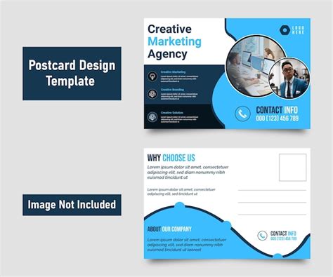 Premium Vector | Creative marketing agency postcard design template