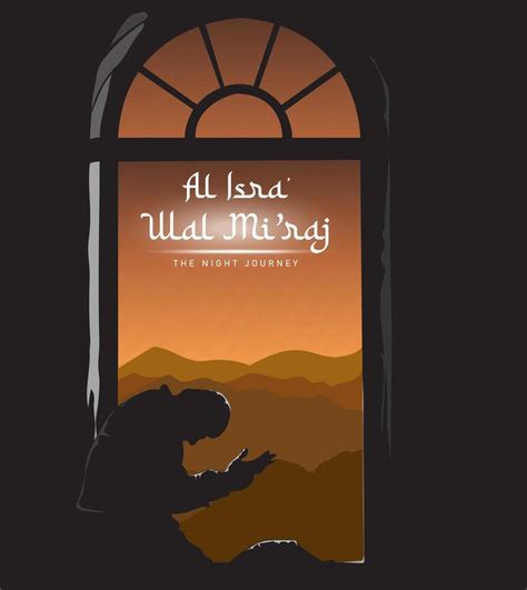 Al Isra wal Miraj Translate Night Journey of Prophet Muhammad Vector Illustration For Poster and ...