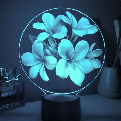 FLORAL LED LASER CUT 3D ILLUSION LIGHT LAMP DESIGN - ArtMasterPro