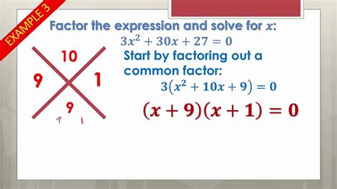 Factoring Quadratic Expressions Formula