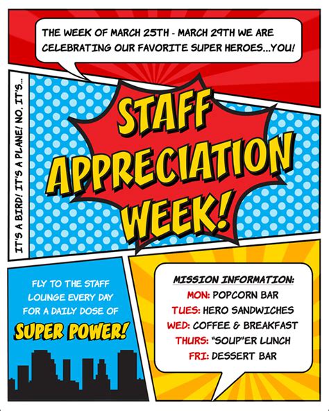 {Party Feature} Superhero Staff Appreciation Week! | Superhero teacher appreciation, Staff ...