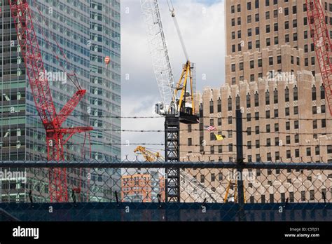 USA, New York, Manhattan, Construction site, ground zero Stock Photo ...