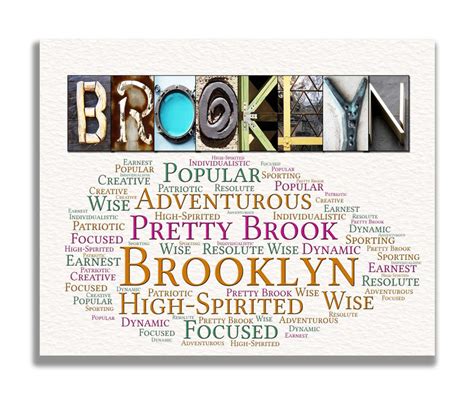 Brooklyn Meaning Name Art Gift | 4 Digital Prints – Letter Art Gifts