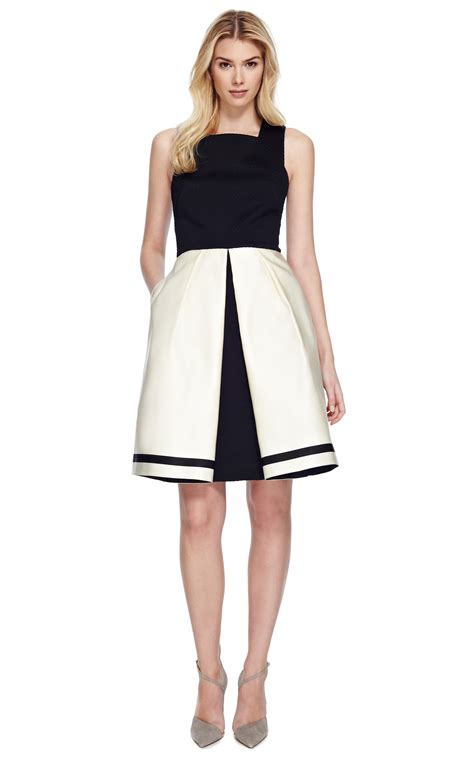 Lyst - Katie Ermilio Box Pleat Party Dress in Black