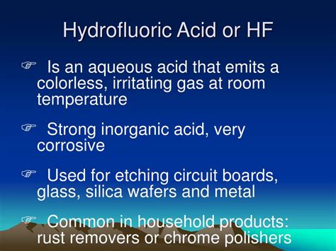 PPT - Hydrofluoric Acid Exposure at Work PowerPoint Presentation - ID ...