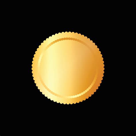 Vector illustration certificate gold foil seal or medal isolated ...