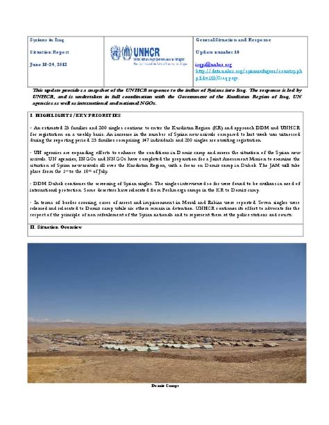 Document - UNHCR Iraq - Syria Situation update 24 June 2012