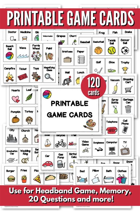 Printable Heads Up Game Cards - Printable Word Searches