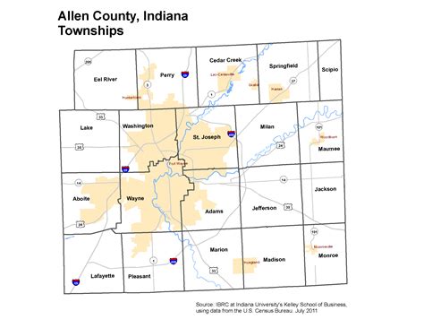 Allen County Indiana Township Map - Sella Daniella