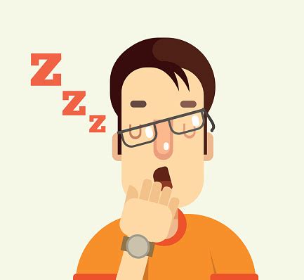 Man Character Yawning Vector Flat Cartoon Illustration Stock ...