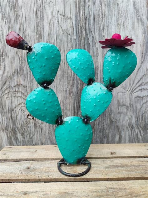 Metal Cactus. Rustic Metal Cactus. Cactus.metal Prickly Pear - Etsy