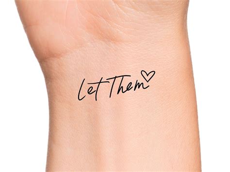 Let Them Heart Temporary Tattoo - Etsy UK