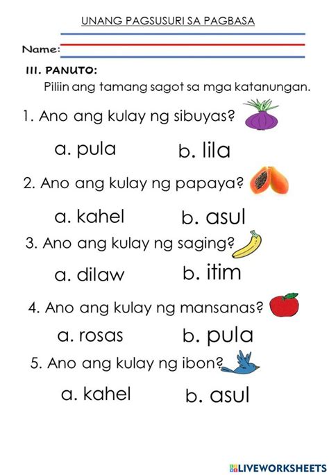 Mga kulay 1658068 | sheb1207 | LiveWorksheets