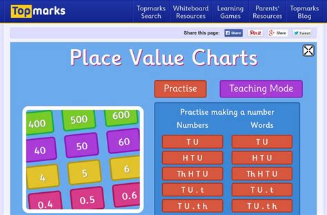 Topmarks: Place Value Charts Interactive for Kindergarten - 1st Grade | Lesson Planet